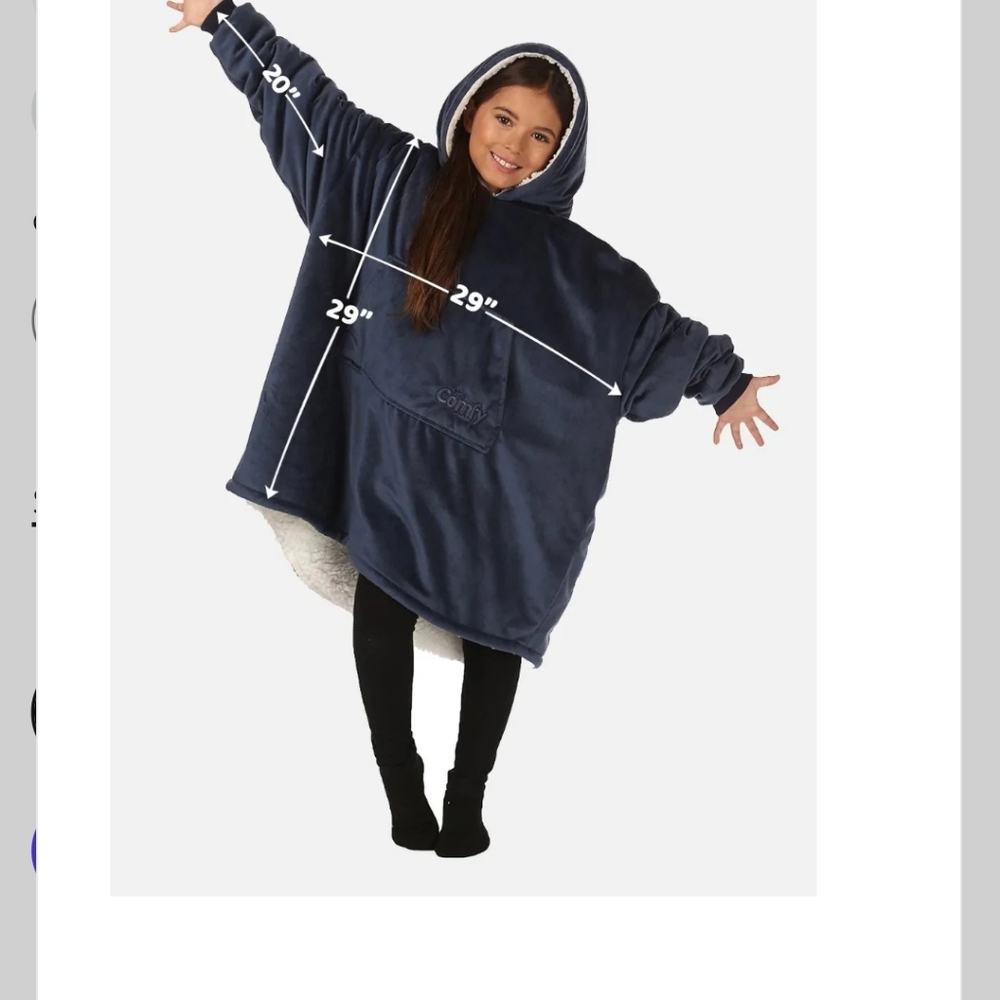 Comfy USA Kids Black and Blue Hoodie - Picture 5 of 5